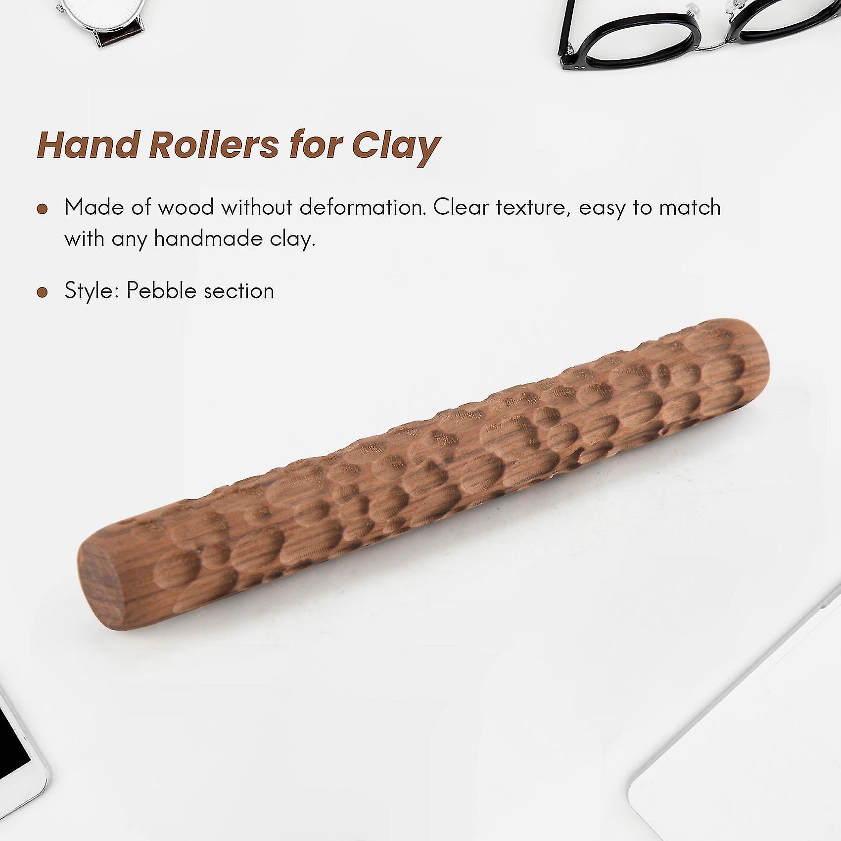 Wood Hand Rollers For Clay Stamp Clay Pattern Roller Ceramic Tools Carved Texture Printing Mud Roll