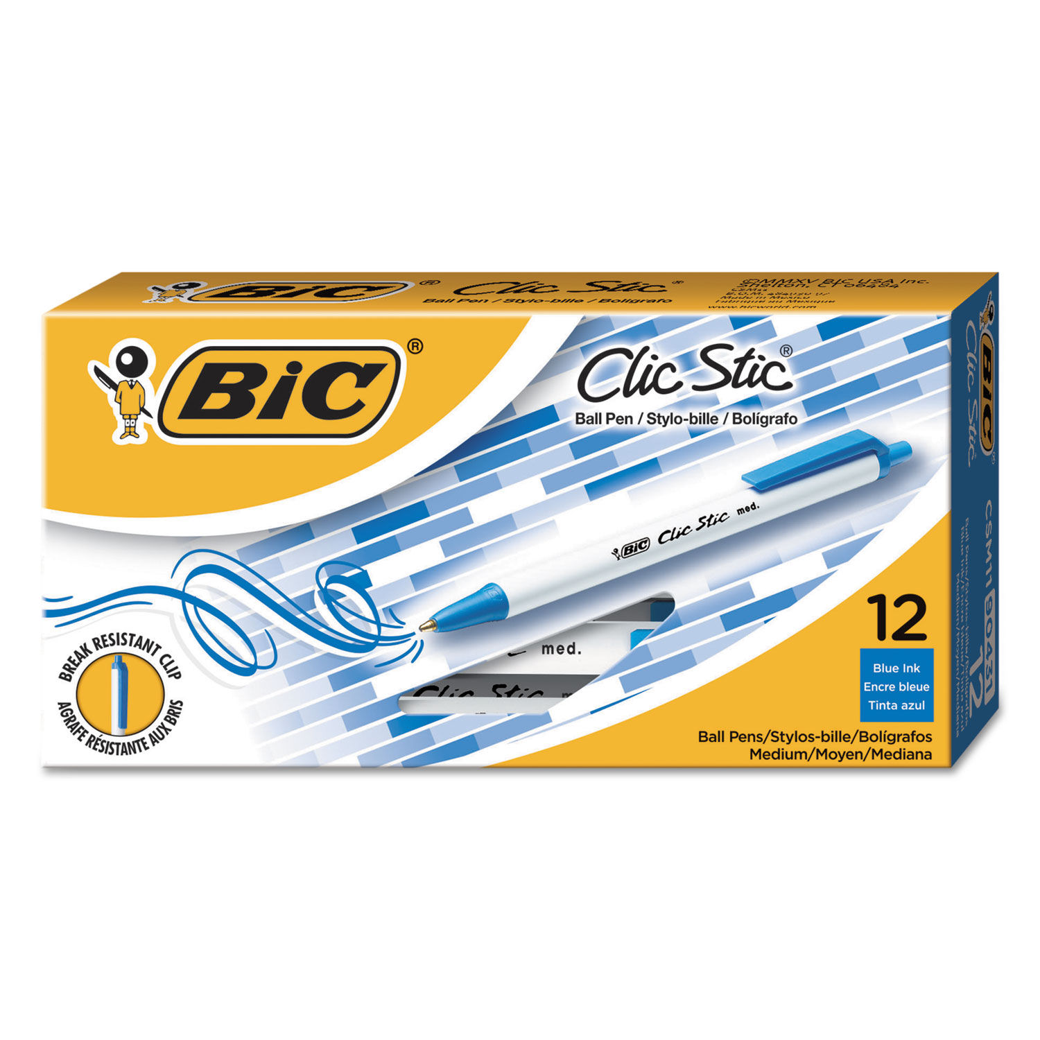 Clic Stic Ballpoint Pen by BICandreg; BICCSM11BE