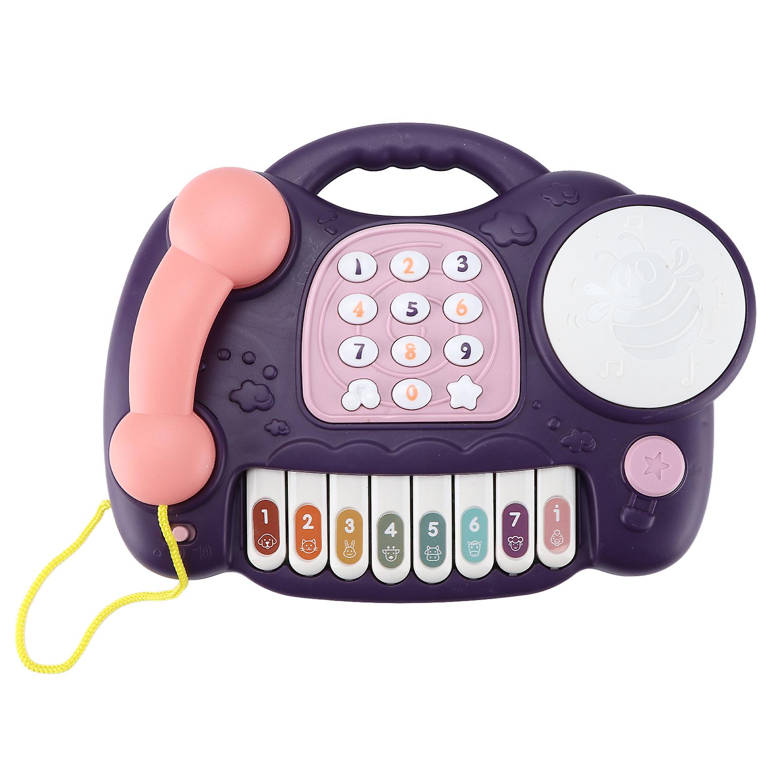 Telephone Toys 10 Learning Function Interactive Games Colorful Light Children's Music Learning Toyspurple