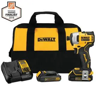 DEWALT ATOMIC 20V MAX Cordless Brushless Compact 14 in. Impact Driver Kit and ATOMIC Brushless Compact 12 in. Hammer Drill DCF809C2WCD709B