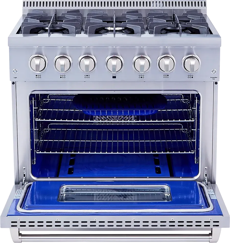 Thor 36 Inch Professional Dual Fuel Convection Range - Stainless Steel