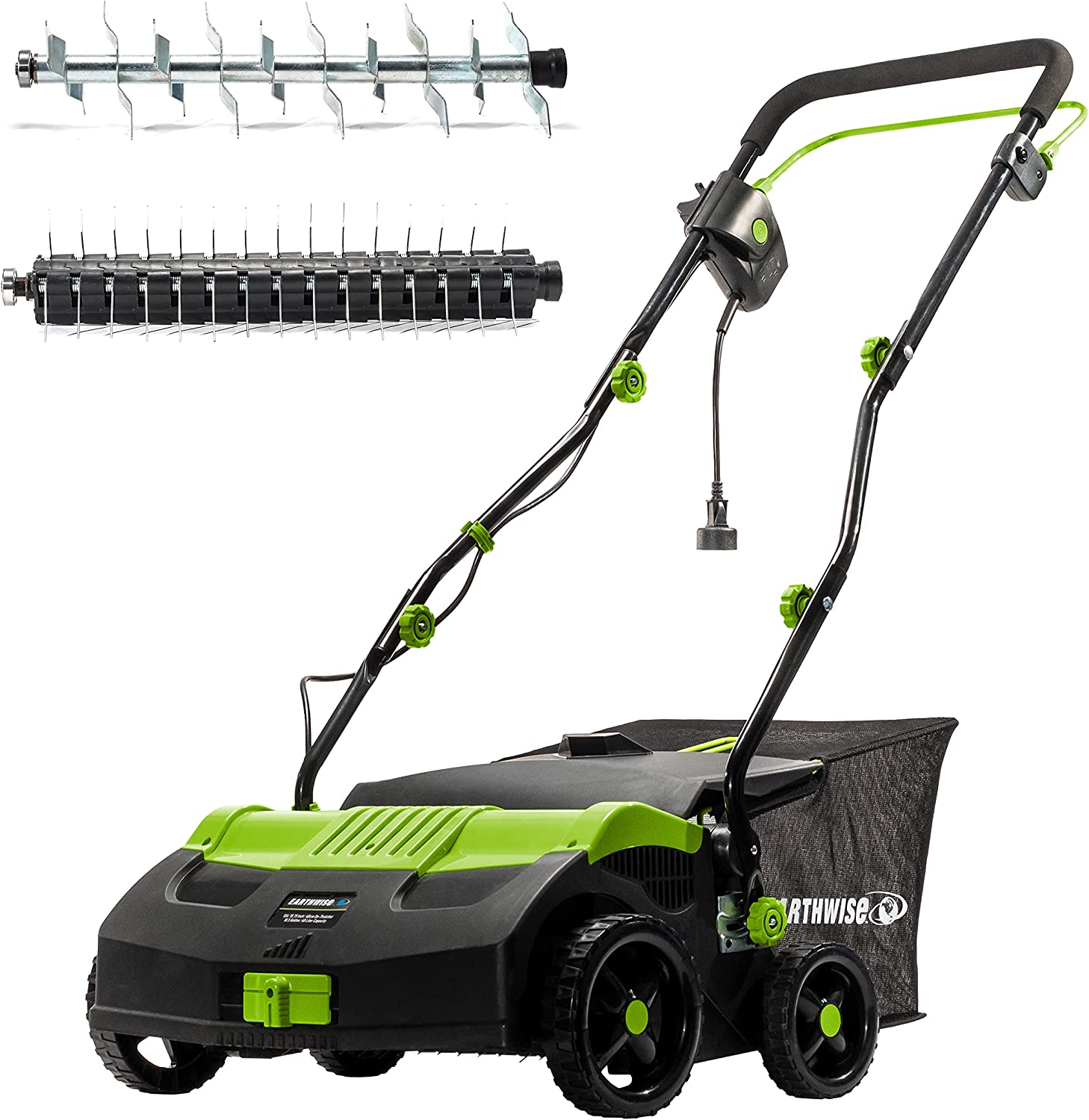 Earthwise DT71613AA 13-Amp 16-Inch Corded Dethatcher with Scarifier Blade and Collection Bag