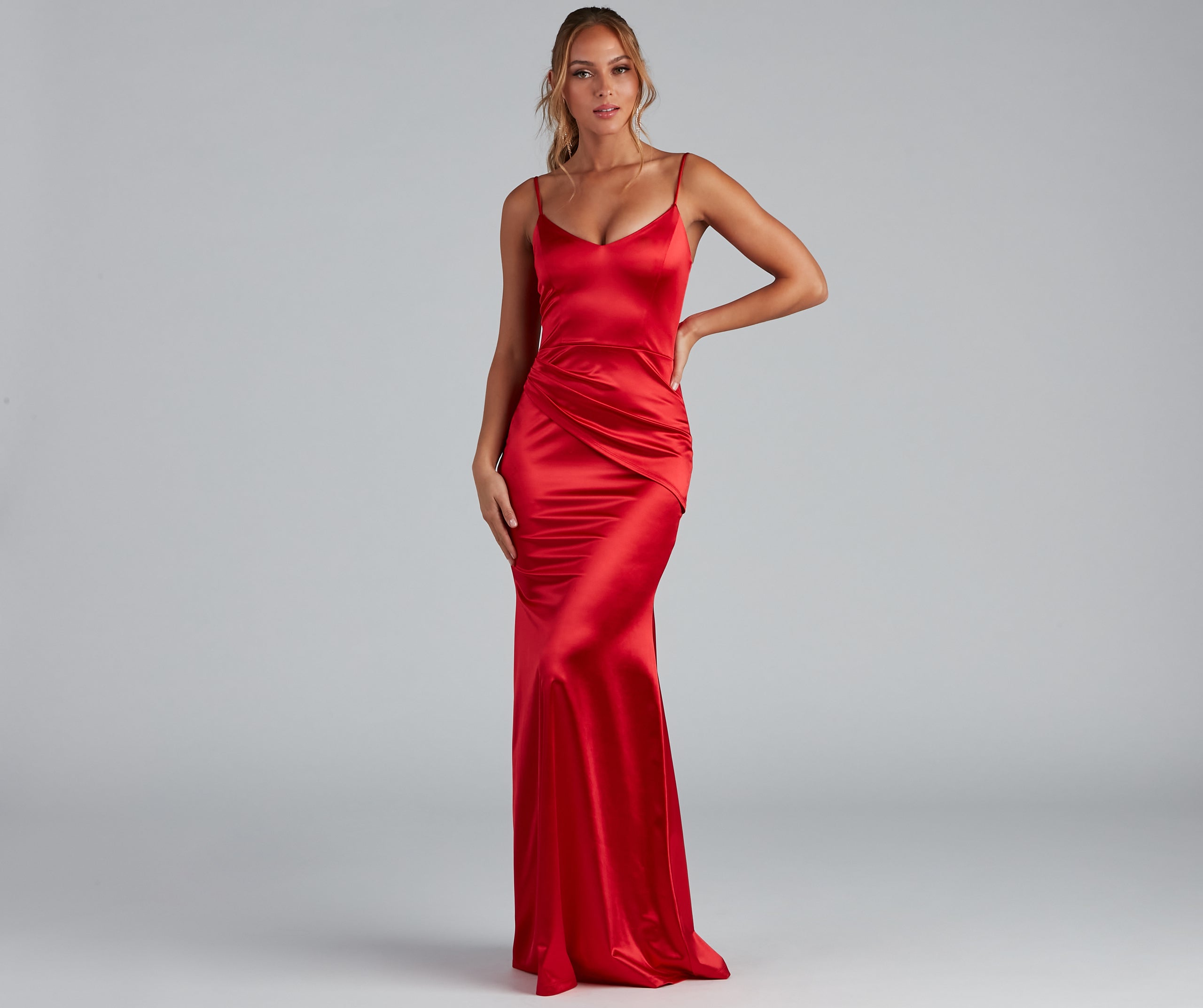 Emilia Draped Satin Gown