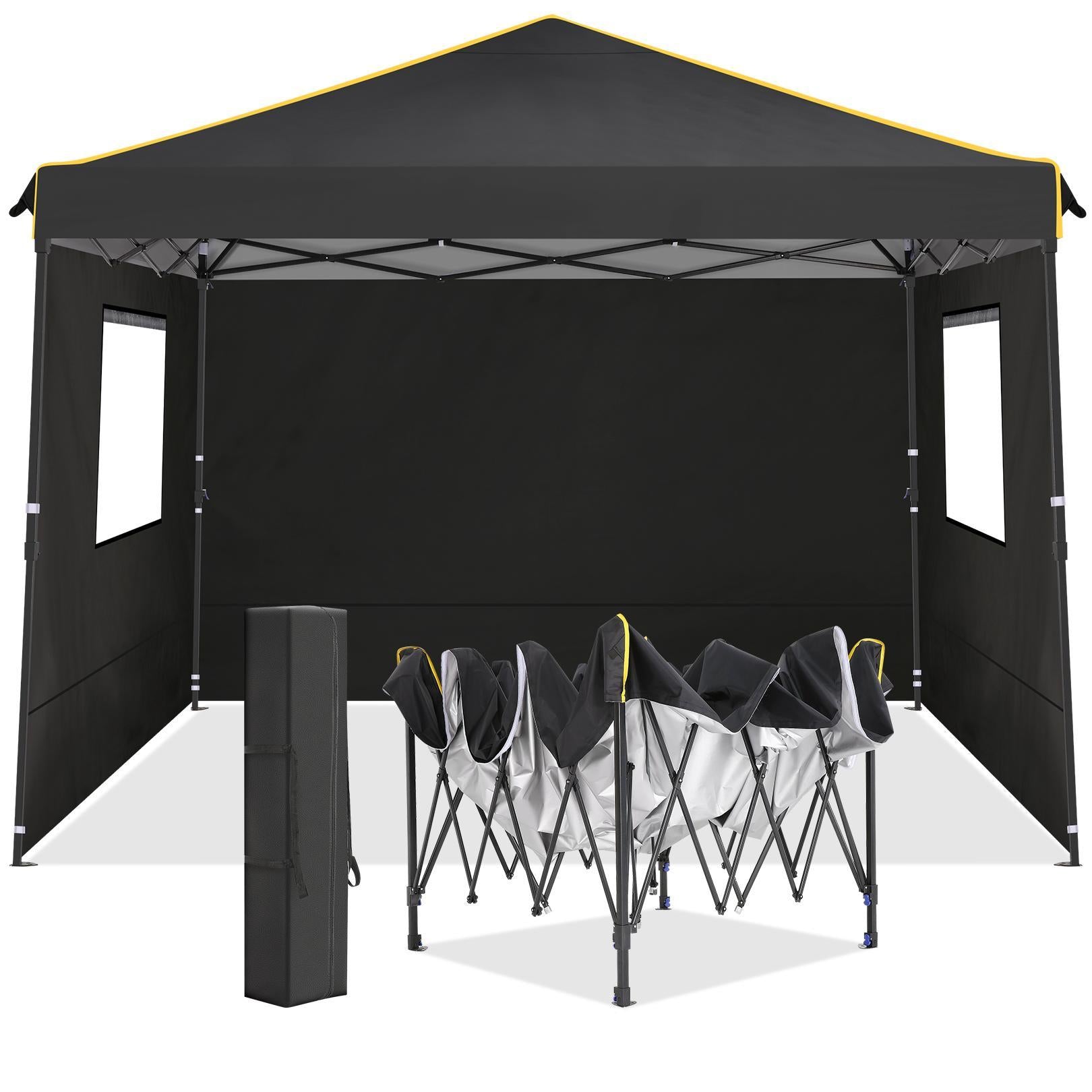 Sihanm 10'x10' Outdoor Canopy Tent Gazebo - Pop Up Instant Canopy with Waterproof and UV Protection - Patio Gazebo for Backyard, Outdoor, Patio and Lawn Clearance Sale Black
