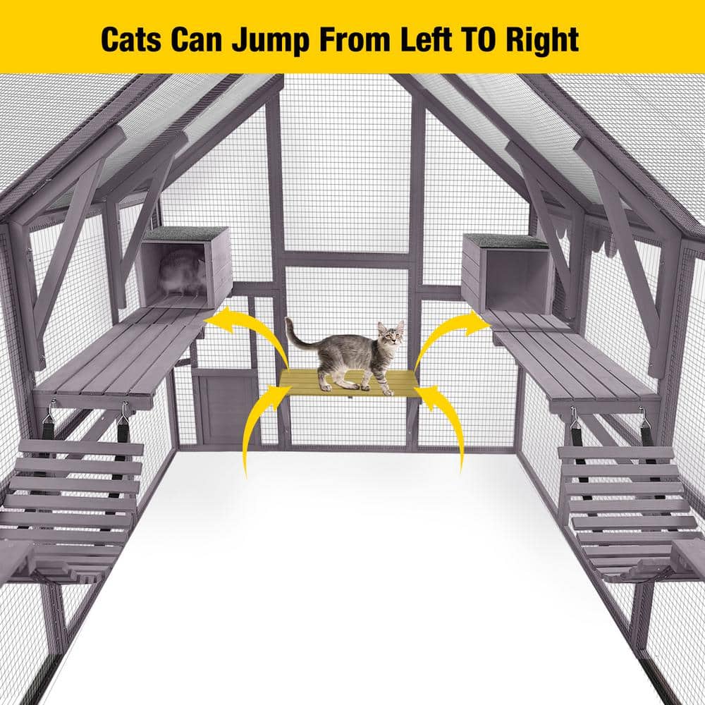 aivituvin Outdoor Cat Run : Large Cat Enclosure AIR52，💝 Last Day For Clearance only $59.99-