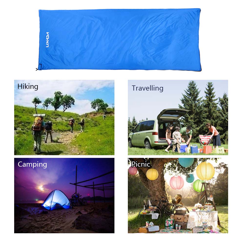Lixada 190 * 75cm Outdoor Envelope Sleeping Bag Camping Travel Hiking Multifunction Ultra-light 680g