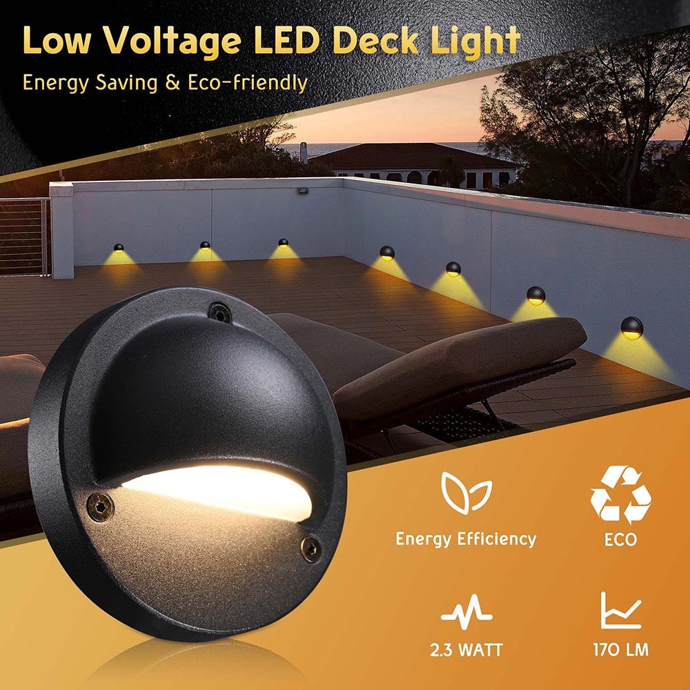 Yescom LED Deck Lights 6ct/Pack 12V Step Lights Outdoor Path
