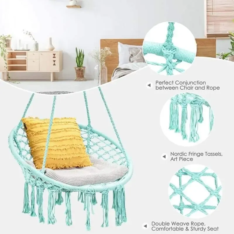 Cotton Rope Hanging Hammock Chair Macrame Swing Chair