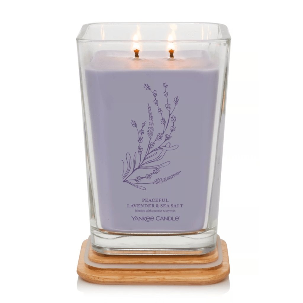Yankee Candle  Well Living Collection - Large Square Candle in Peaceful Lavender & Sea Salt