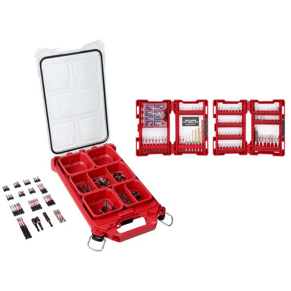 Milwaukee SHOCKWAVE Impact Duty Alloy Steel Screw Driver Bit Set with PACKOUT Case (220-Piece) 48-32-4082-48-32-4490