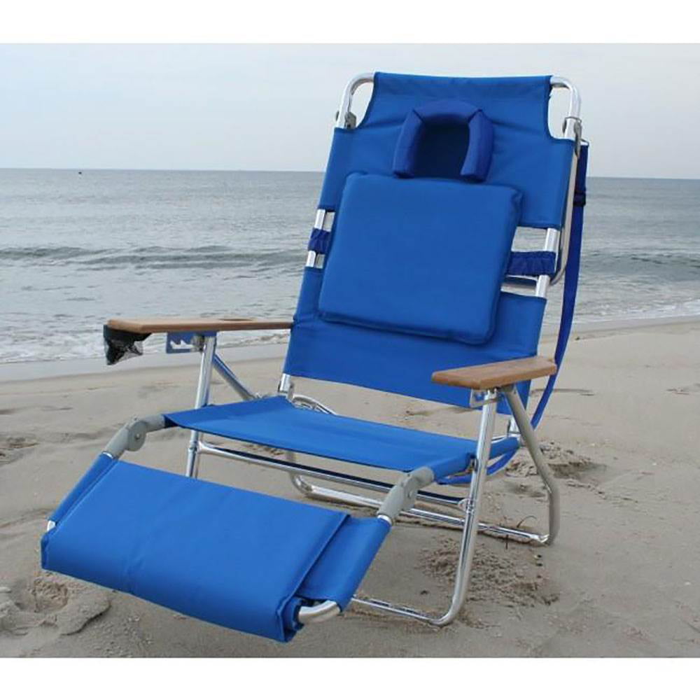 Ostrich Reclining Aluminum Beach Chair - Blue