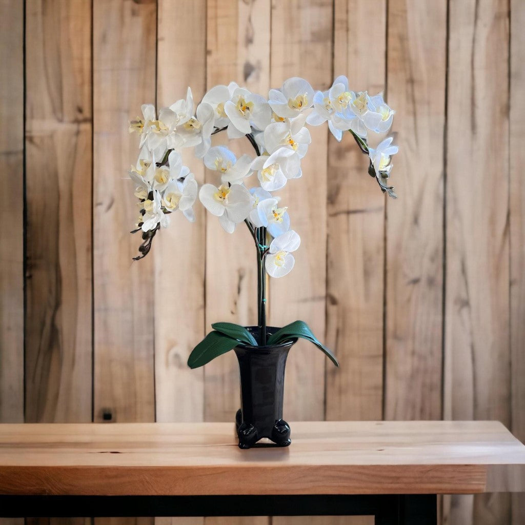Stunning Artificial Orchids in Legged Pot