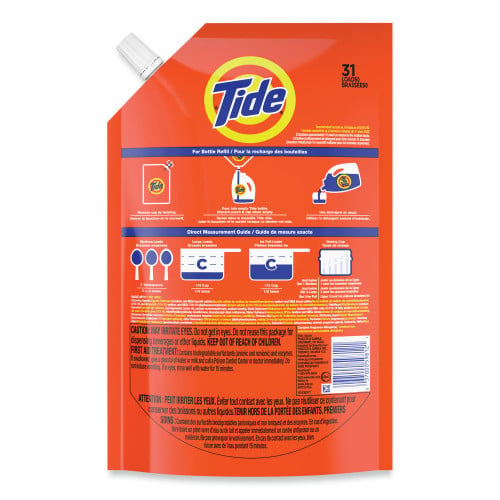 Pouch HE Liquid Laundry Detergent， Tide Original Scent， 35 Loads， 45 oz， 3/Carton (59832)