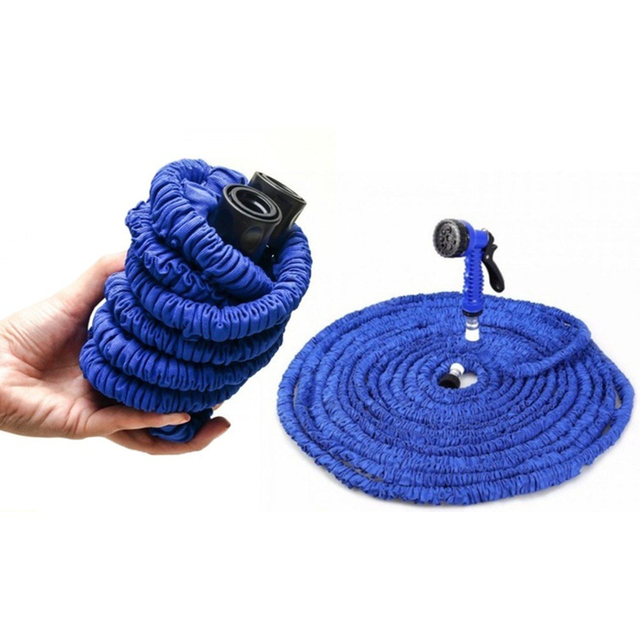 Expandable Flexible Water Garden Hose - (25ft - 100ft) Expanding Water Hose with 7 Setting-Spray Nozzle