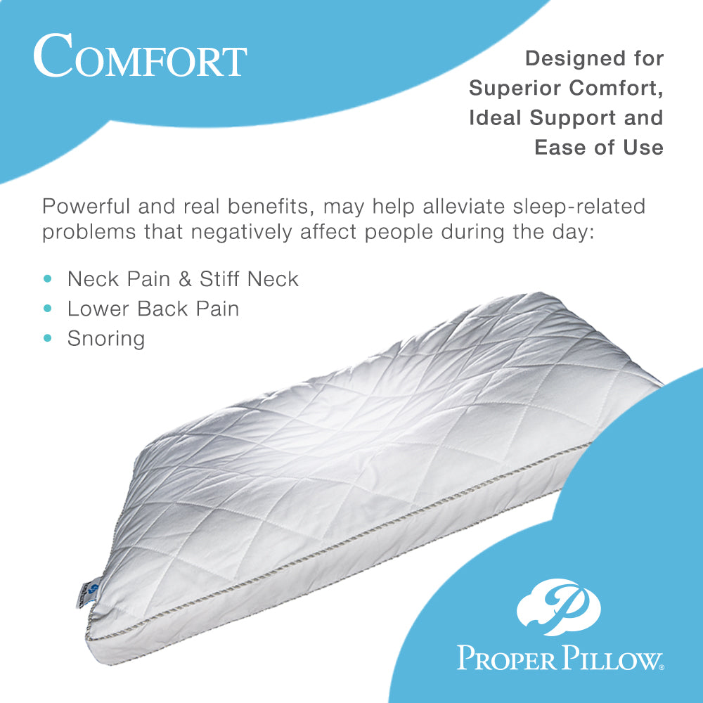 Proper Pillow – Neck Support Pillow for Sleeping – Therapeutic Pillow for Neck Pain – Contour Pillow with Hole in Center