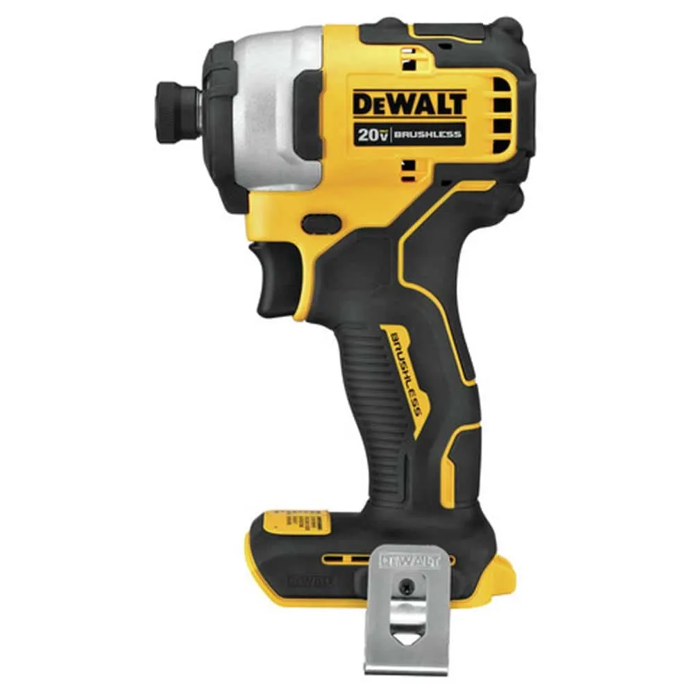 DEWALT ATOMIC 20V MAX Cordless Brushless Compact 1/4 in. Impact Driver, (2) 20V 1.3Ah Batteries, Charger, and Bag DCF809C2