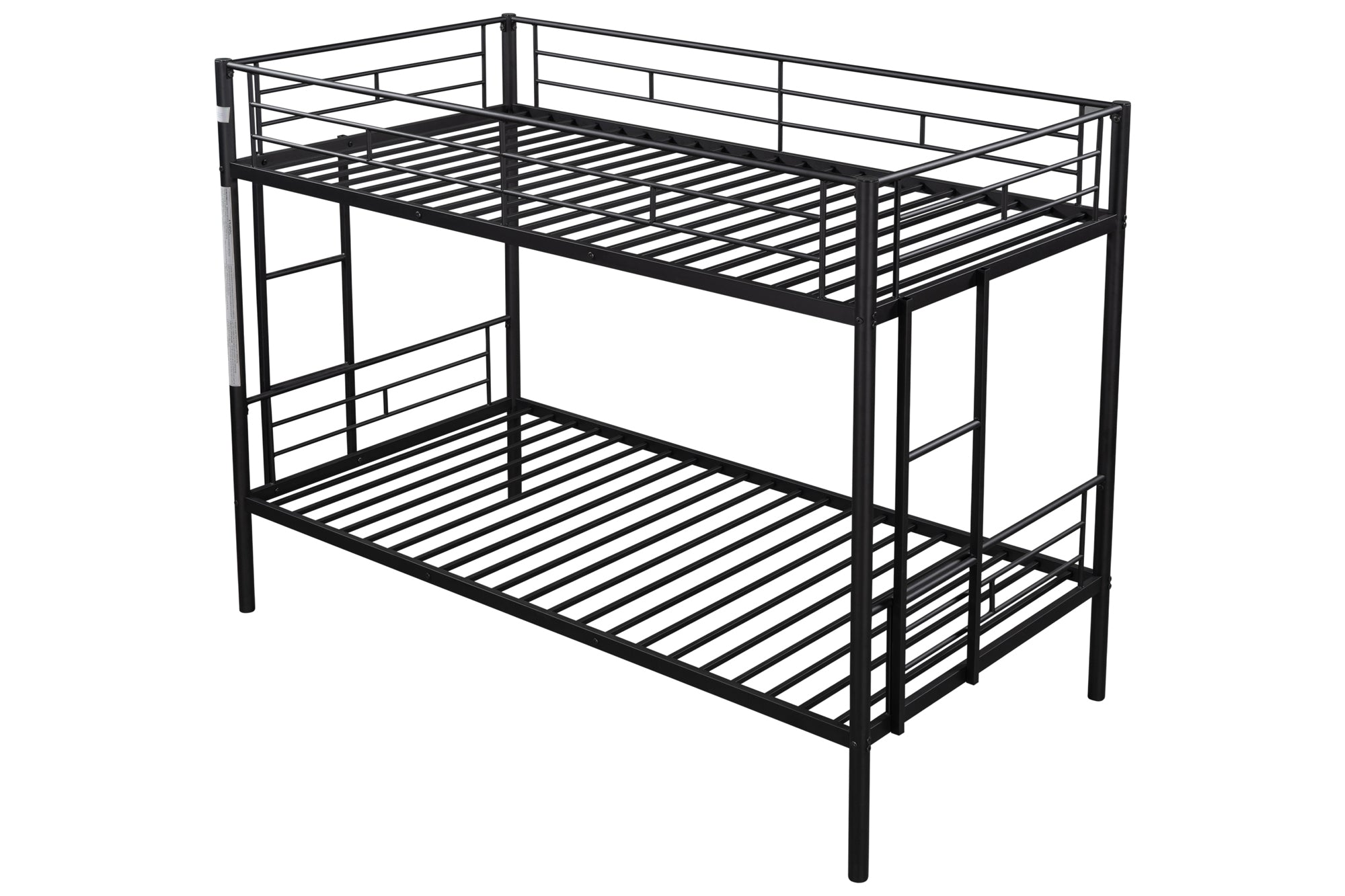 Bunk Bed with Ladder, SESSLIFE Metal Bunk Beds with Guardrail for Boys Girls Toddlers, Black Twin Over Twin Bunk Bed, Kids Bunk Bed for Home Children’s Room, TE838