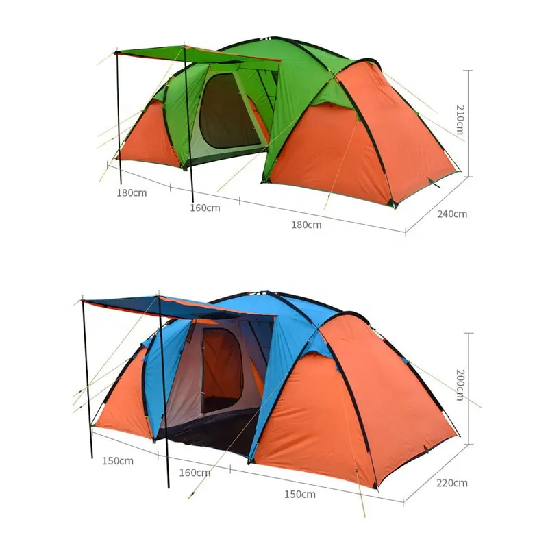 Hot Selling Custom Portable Carpas Camping Travel Waterproof 4 Season Double Layers Rainproof Outdoor Camping Tent