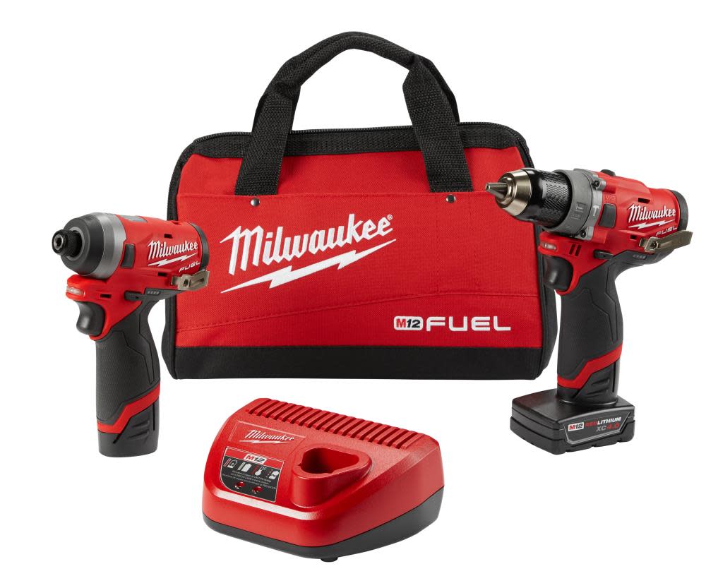 Milwaukee M12 FUEL闁?2-Tool Combo Kit: 1/2 in. Hammer Drill and 1/4 in. Hex Impact Driver