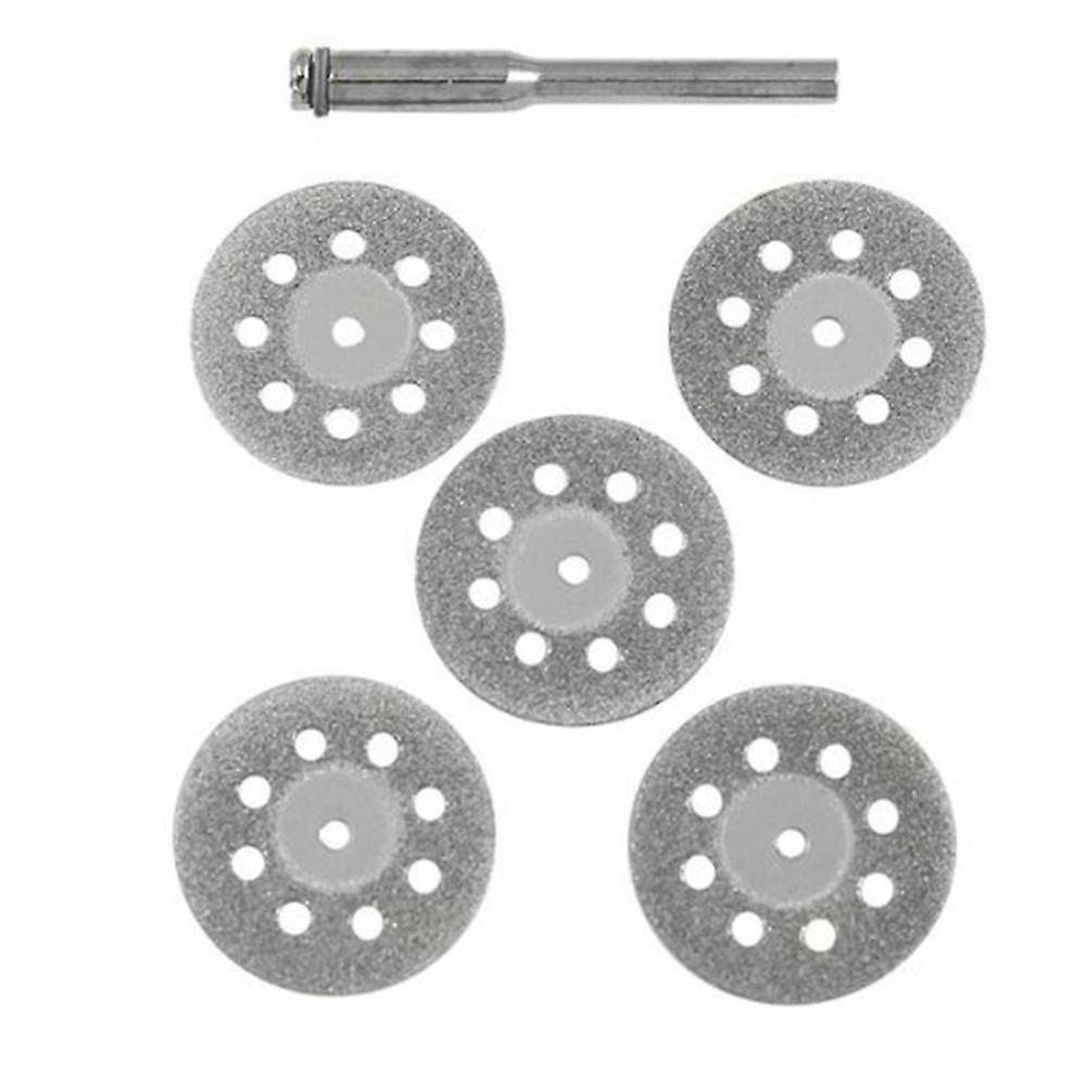 5pcs Diamond Grinding Wheel Saw Cutting Rotary Tools Mini 22mm Sanding Disc Set Accessories With Mandrel For Drill Tool