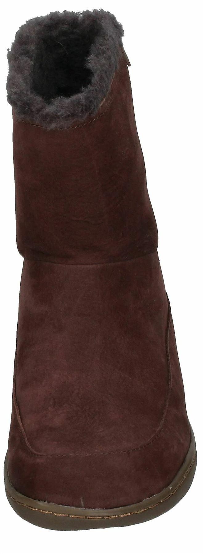 Camper Peu Cami K400598 Brown Grey Womens Leather Mid Calf Fur Boots