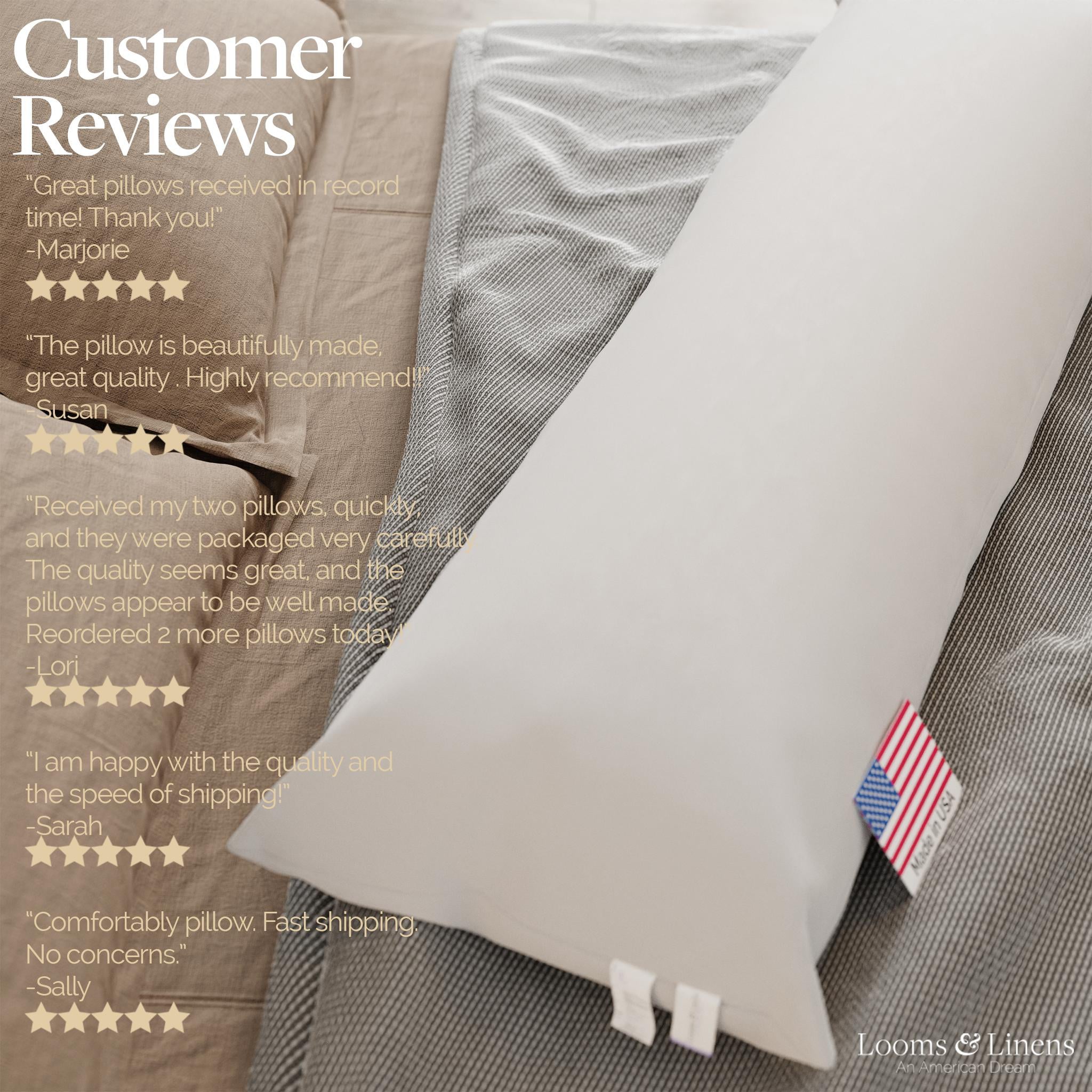 Looms & Linens Full Body Pillow Dakimakura Adults Elderly and Pregnant Woman Down Alternative Plush Filling - Long Pillow Posture and Spine Support for Rem Sleep Pillow Large 20 x 60 inch 1 Pack