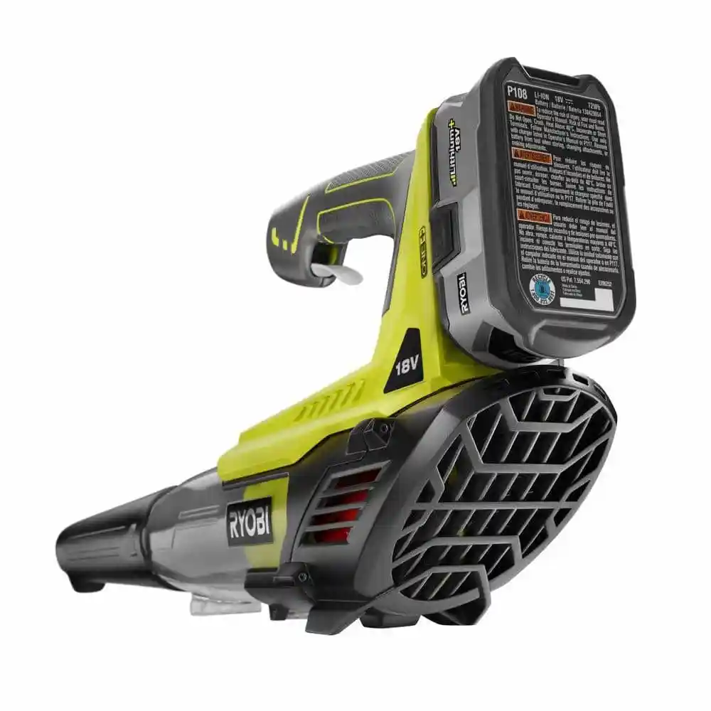 RYOBI ONE+ 18V 100 MPH 280 CFM Cordless Battery Variable-Speed Jet Fan Leaf Blower with 4.0 Ah Battery and Charger P2180