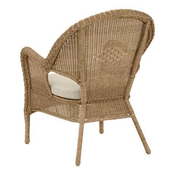 Hampton Bay Rosemont Light Brown Steel Wicker Stackable Outdoor Patio Lounge Chair with Putty Tan Cushion 65-91-1BR-996