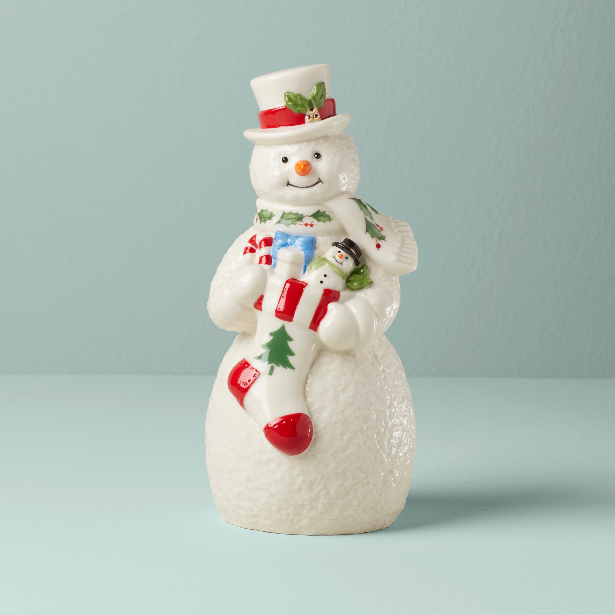 2023 Snowman with Stocking Figurine