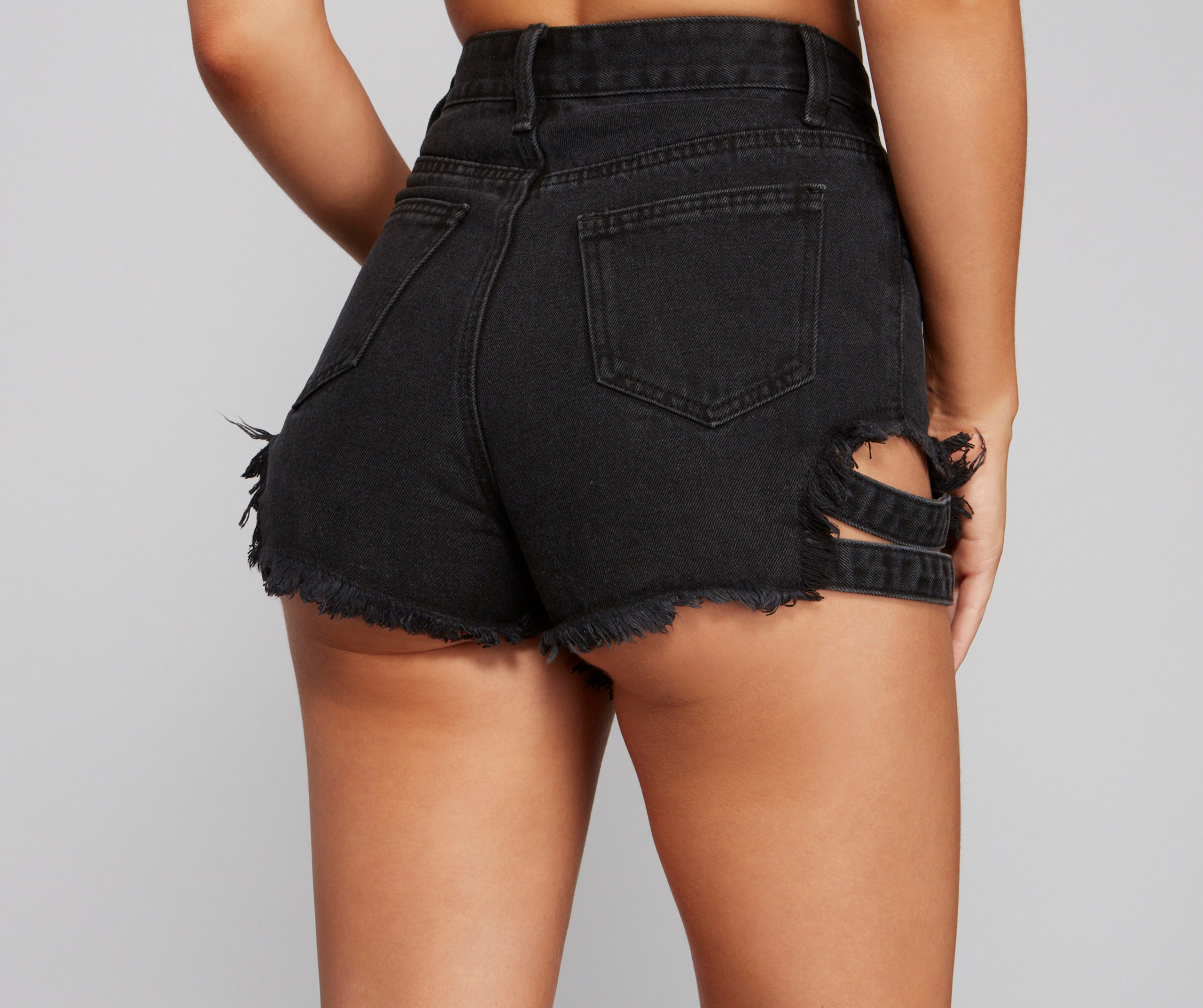 Second Look Bar Strap Cutoff Shorts