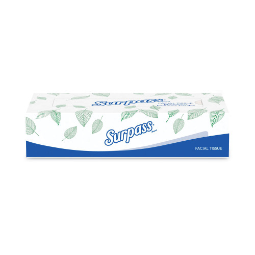 Surpass Facial Tissue for Business， 2-Ply， White， Flat Box， 100 Sheets/Box， 30 Boxes/Carton (21340)