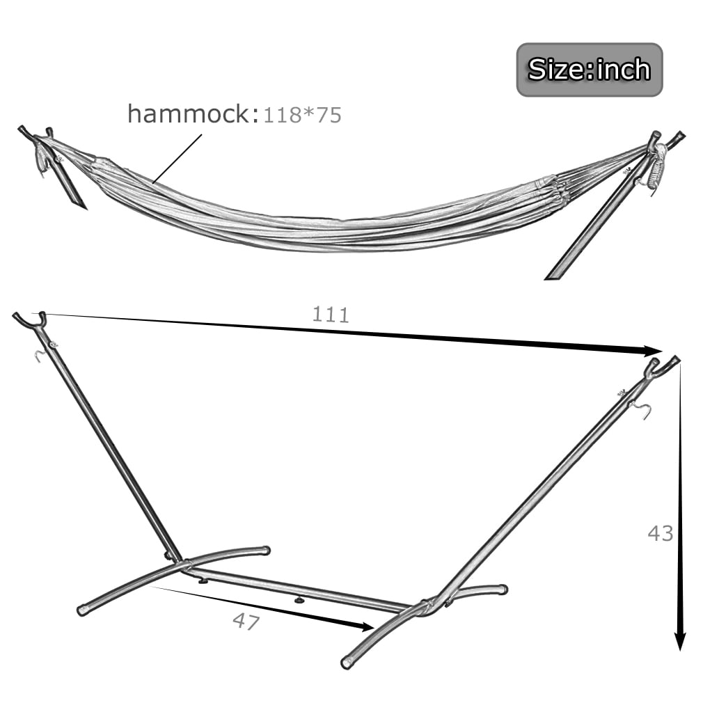 FDW Hammock Stands,Portable Hammock Stand Heavy Duty Steel Stand for Outdoor Patio or Indoor with Portable Carrying,Blue