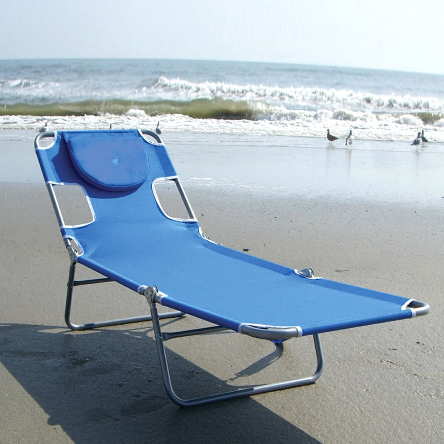 Ostrich Folding Chaise Lounge, Blue