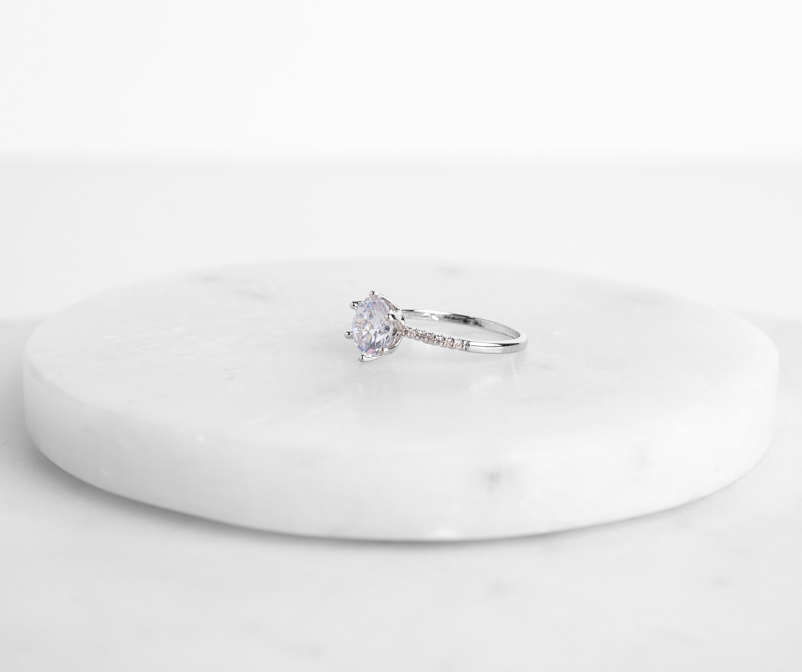Cubic Zirconia Solitaire Diamond Ring