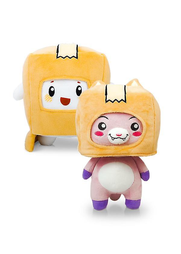 2pcs Lankybox Plush Toys Cartoon Removable Boxy Foxy Pillow Stuffed Doll  Kids Gift