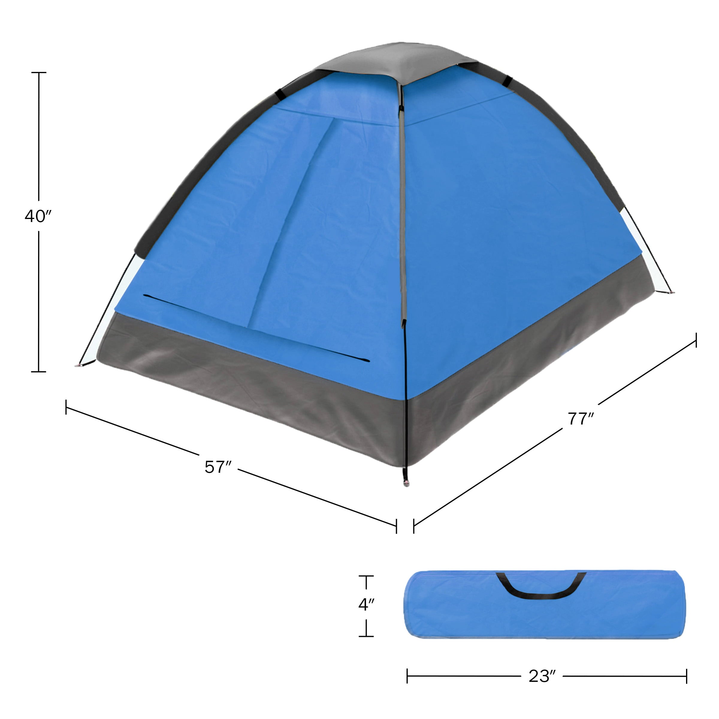 2 Person Camping Tent – Includes Rain Fly and Carrying Bag – Lightweight Outdoor Tent for Backpacking， Hiking， or Beach by Wakeman Outdoors (Blue)