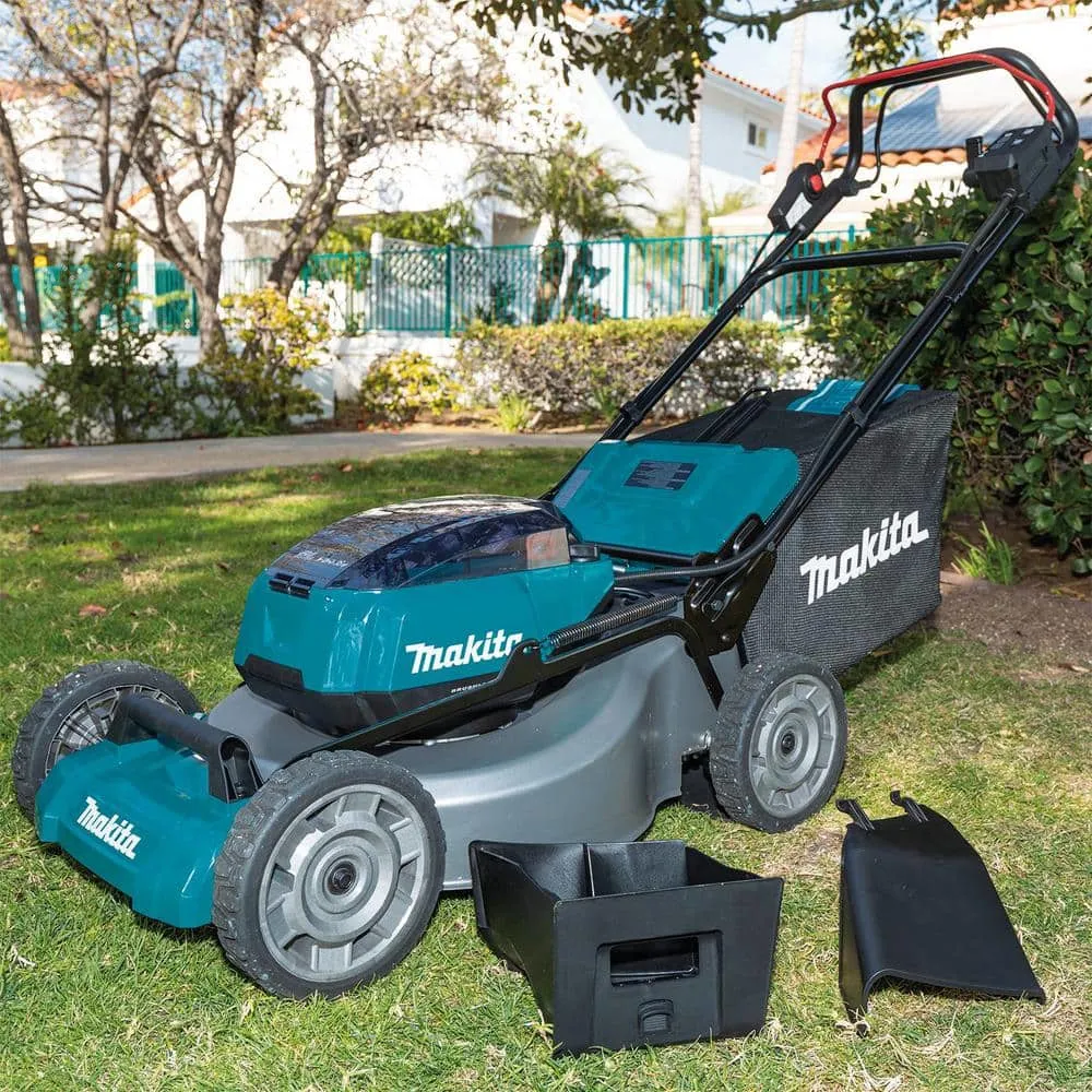 Makita 21 in. 18-Volt X2 (36-Volt) LXT Lithium-Ion Cordless Walk Behind Self Propelled Lawn Mower Kit with 4 Batteries (5.0 Ah) XML08PT1