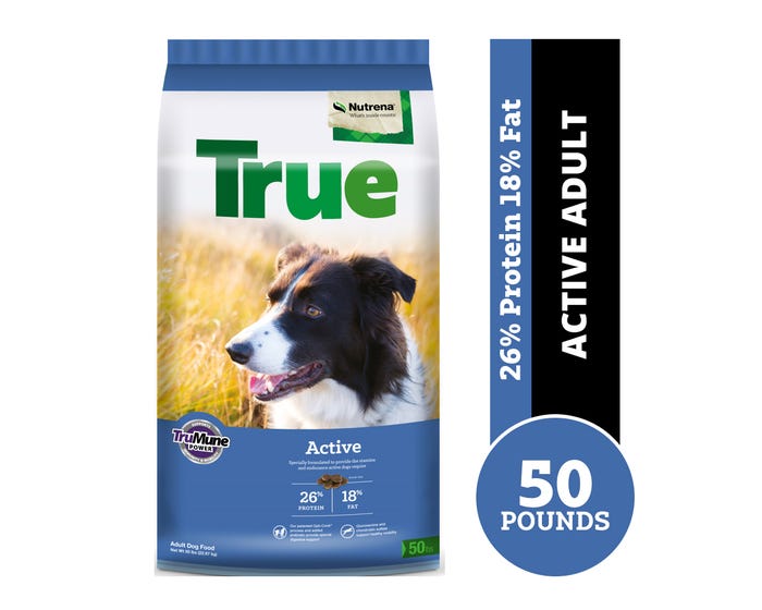 Nutrena True Active 26/18 Dry Dog Food， 50 lb. Bag