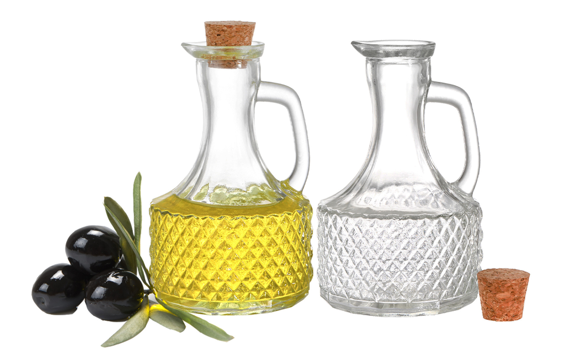 4 Pack Glass Oil and Vinegar Cruets Bottles