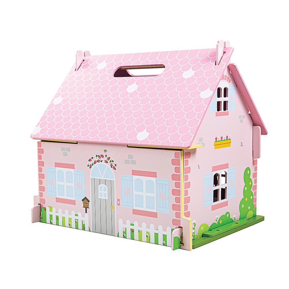 Bigjigs Toys Heritage Playset Blossom Cottage Wooden Doll House with Furniture