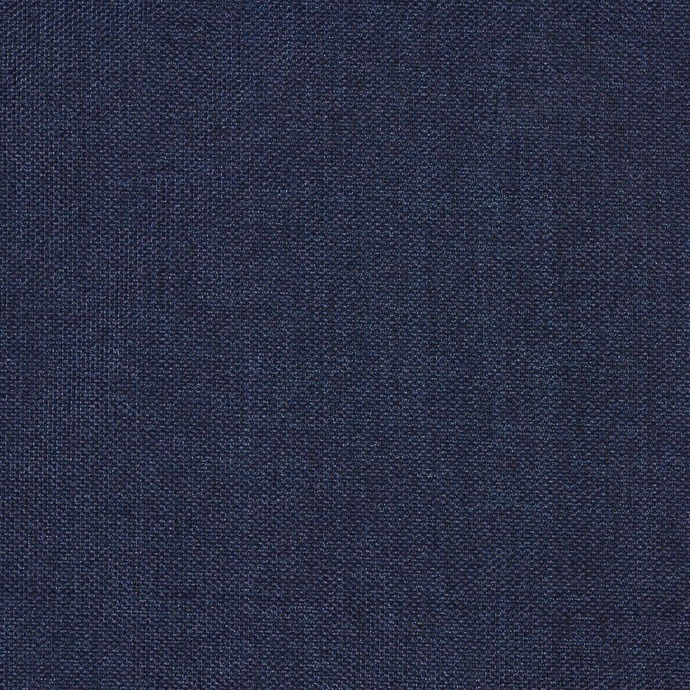Hampton Bay Cambridge Brown Wicker Outdoor Patio Ottoman with CushionGuard Midnight Navy Blue Cushions 65-17148B2