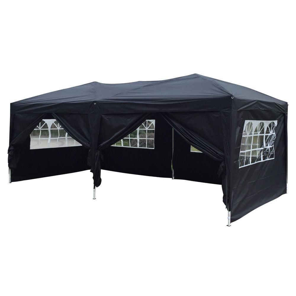 Zimtown 10'x20' Ez Pop up Wedding Party Tent Canopy 6 Sides Black