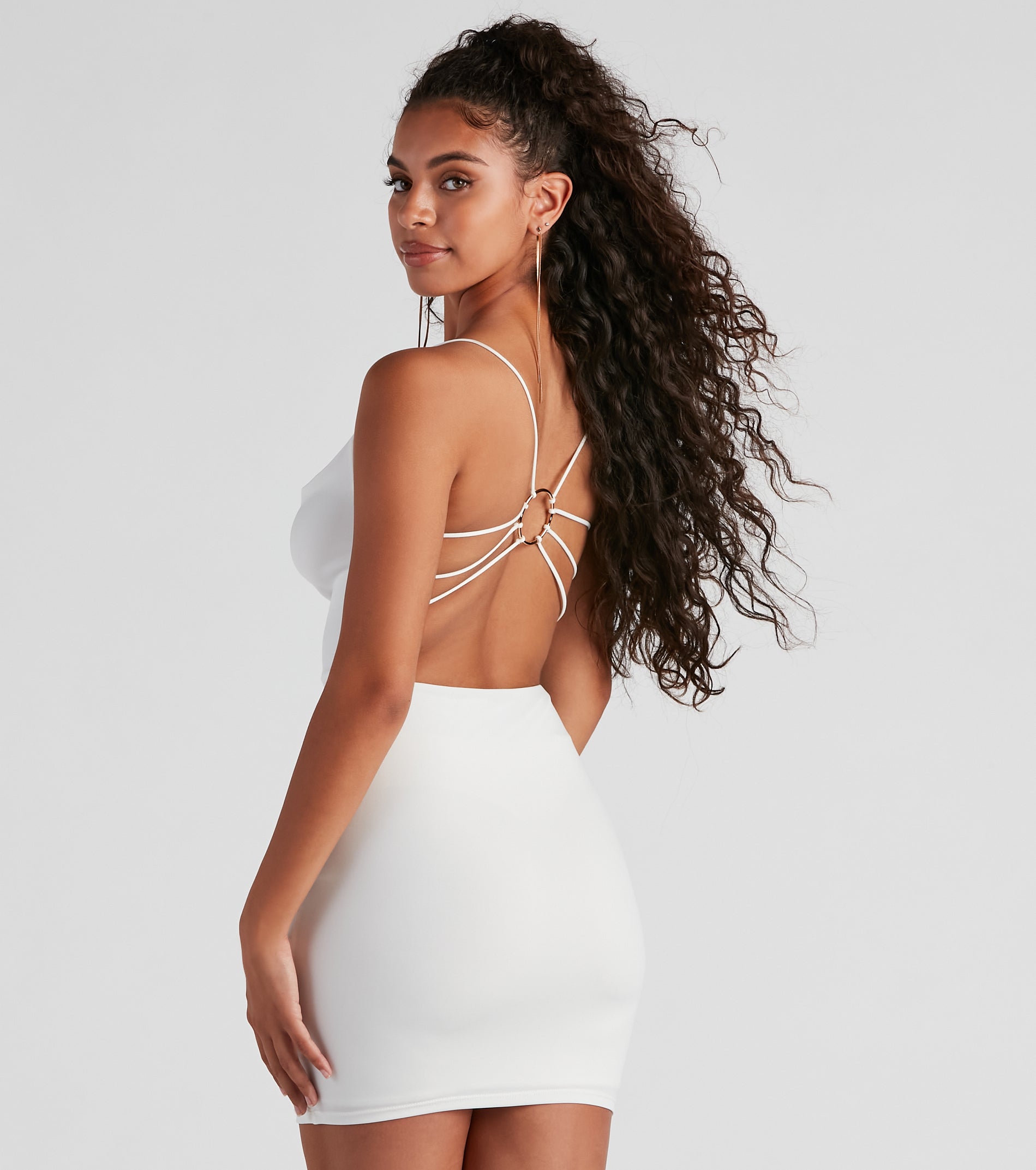 Chic Details Strappy Back Mini Dress