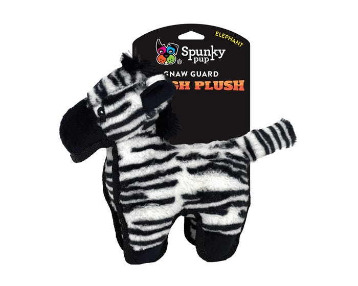 Spunky Pup Tough Plush Dog Toy， Zebra - 2263