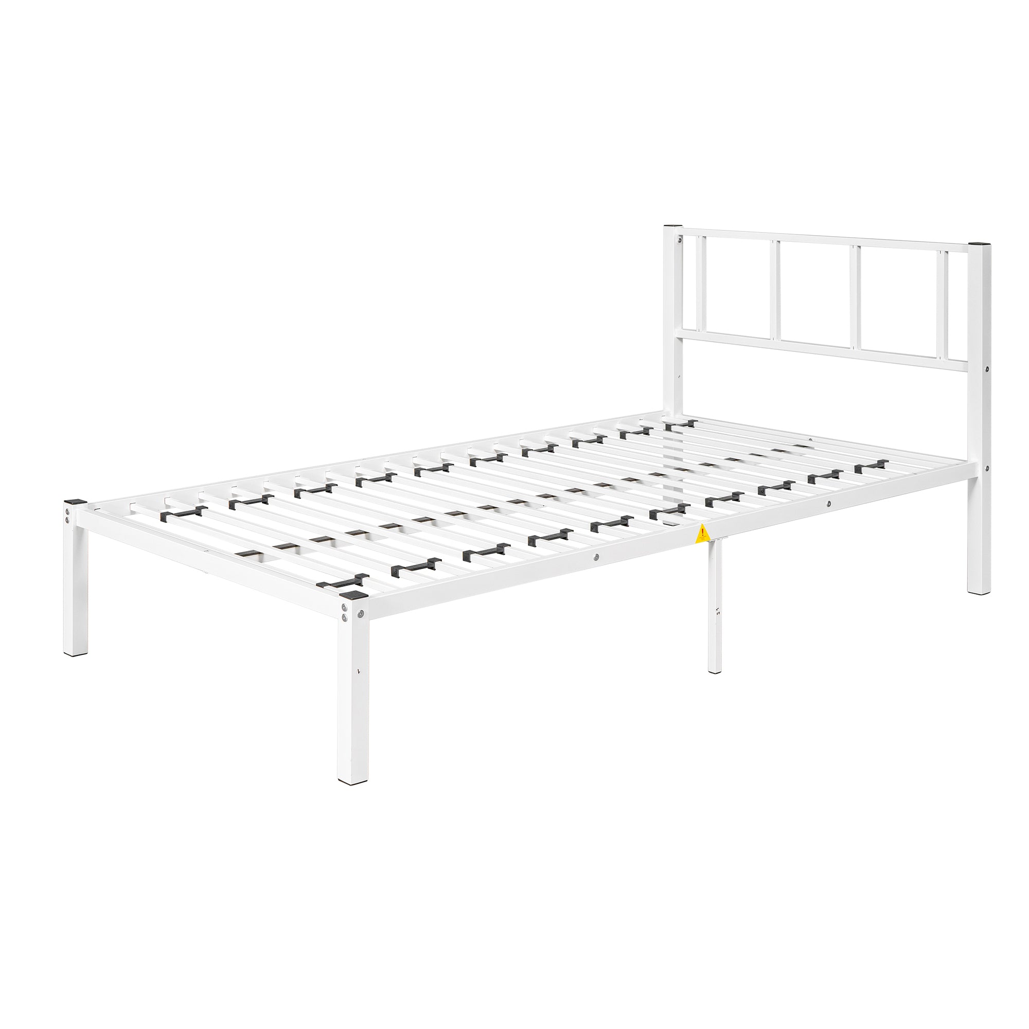Bellemave Metal Triple Bunk Bed with Ladder, Twin over Twin over Twin Bunk Bed for Kids, Boys & Girls in Bedroom, Convert into 3 Twin Bed, White