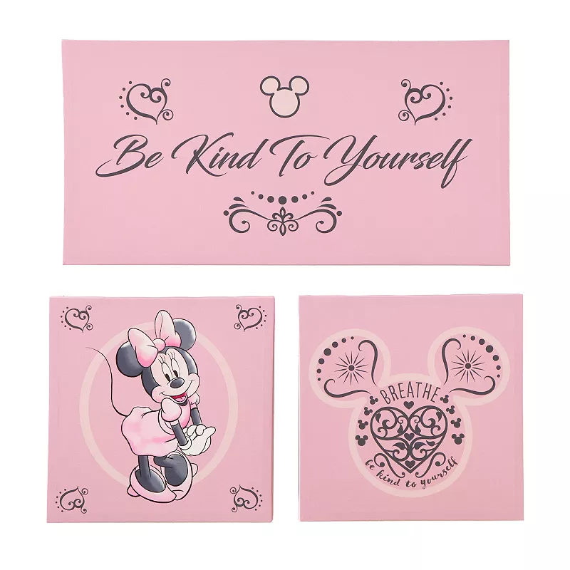Disney's Minnie Mouse Idea Nuova Heart Canvas Wall Art 3-piece Set