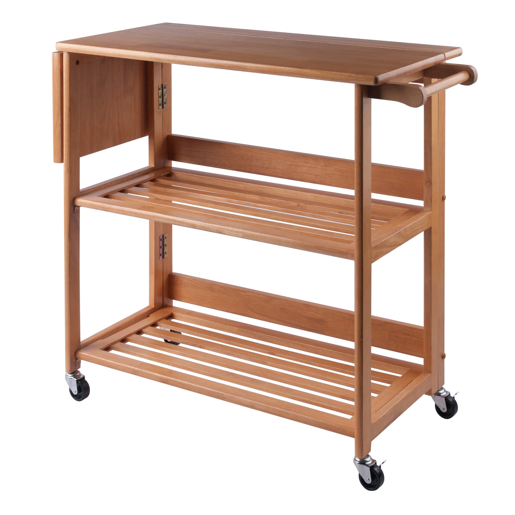 Winsome Wood Radley Foldable Utility Kitchen Cart， Light Oak Finish