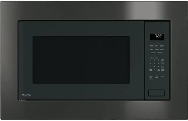 GE Profile Series 2.2 Cu. Ft. Built-In Sensor Microwave Oven and 30 Inch Trim Kit - Black Slate