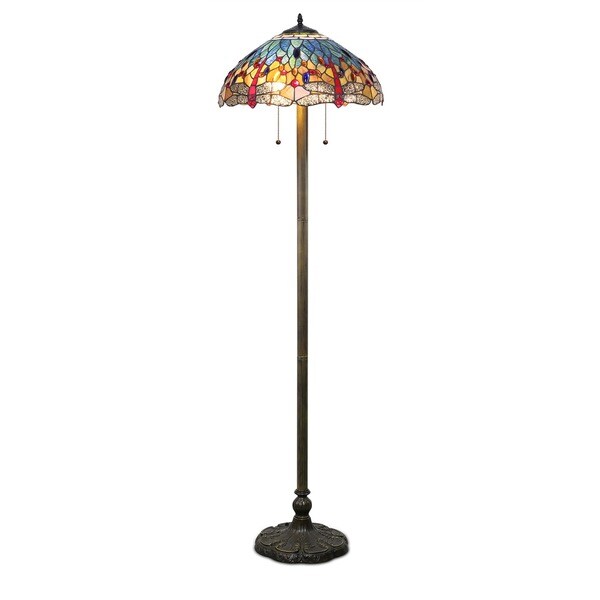 -style Blue Dragonfly Floor Lamp