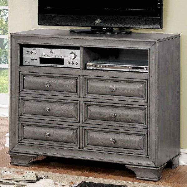 Furniture of America Oslo Traditional Gray 6-drawer Media Chest